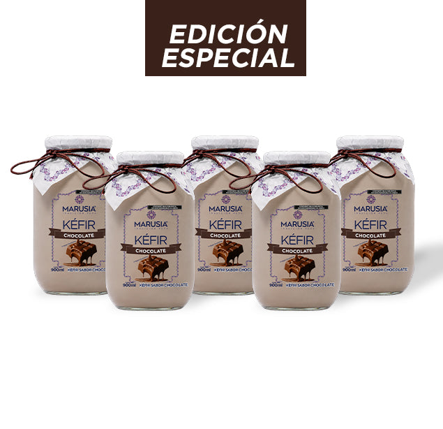 Kéfir Marusia Familia Feliz — Pack 5 Botellas 900ml CHOCOLATE 🔥 OFERTA