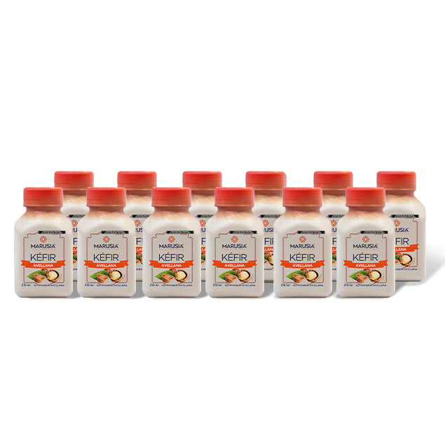 PACK 12 BOTELLAS 210ml — KÉFIR MARUSIA PROBIOTICOS SIN AZUCAR AÑADIDA SABOR AVELLANA
