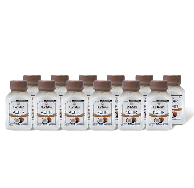 PACK 12 BOTELLAS 210ml — KÉFIR MARUSIA PROBIOTICOS SIN AZUCAR AÑADIDA SABOR COCO
