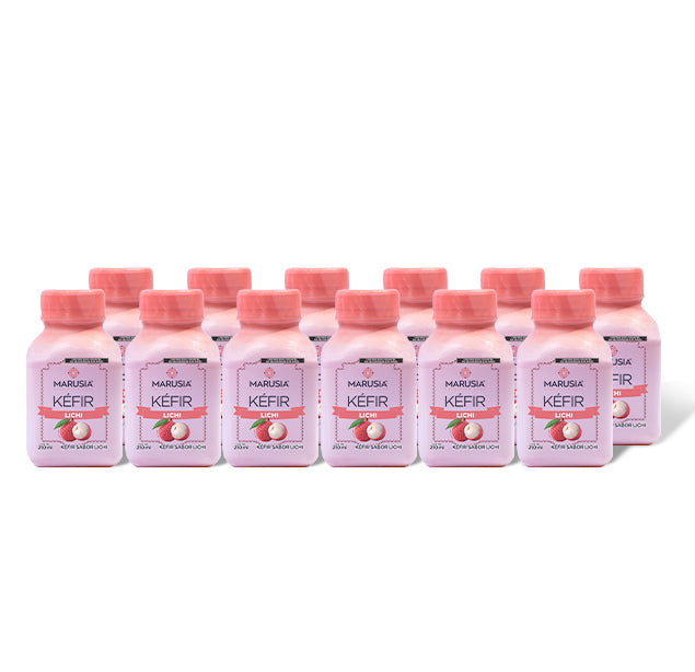 PACK 12 BOTELLAS 210ml — KÉFIR MARUSIA PROBIOTICOS SIN AZUCAR AÑADIDA SABOR LICHI
