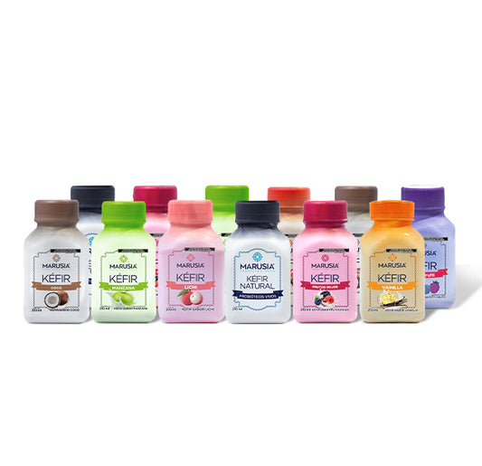 PACK 12 BOTELLAS 210ml — KÉFIR MARUSIA PROBIOTICOS SIN AZUCAR AÑADIDA SABOR MIXTOS