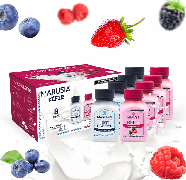 Kéfir Marusia Equilibrio Diario — Pack 8 Botellas 210ml con Probióticos Vivos