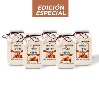 Kéfir Marusia Familia Feliz Sabores — Pack 5 Botellas 900ml con Probióticos Vivos