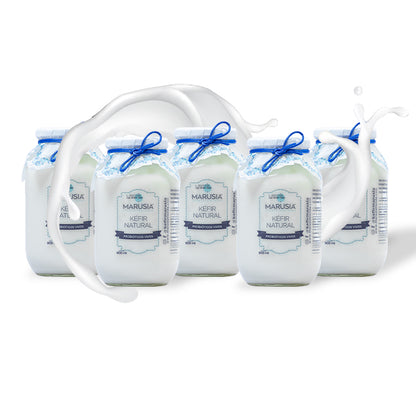 PAQUETE FAMILIA FELIZ NATURAL 5 BOTELLAS DE VIDRIO 900 ML