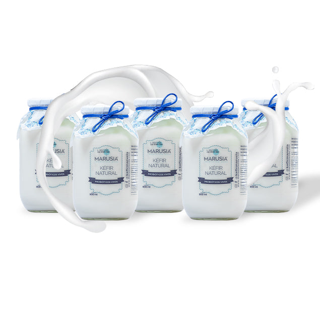 KEFIR MARUSIA PAQUETE FAMILIA FELIZ 5 BOTELLAS DE VIDRIO SABOR NATURAL
