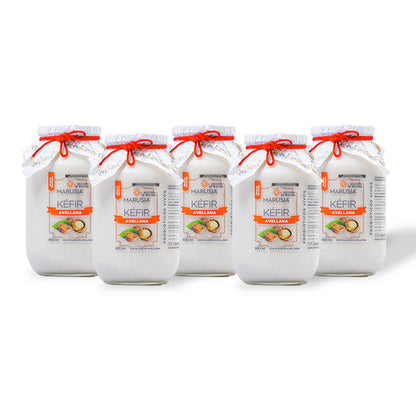 KEFIR MARUSIA PAQUETE FAMILIA FELIZ 5 BOTELLAS DE VIDRIO SABOR AVELLANA
