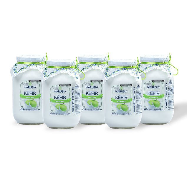 Kéfir Marusia Familia Feliz Pack 5 Botellas 900ml Manzana Verde