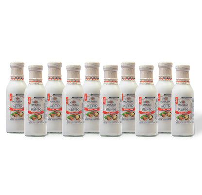 PAQUETE SALUD DIARIA 12 BOTELLAS DE VIDRIO  KEFIR MARUSIA 350 ML SABOR AVELLANA