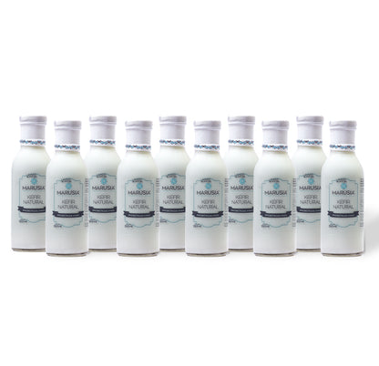 PAQUETE SALUD DIARIA 12 BOTELLAS DE VIDRIO  KEFIR MARUSIA 350 ML SABOR NATURAL