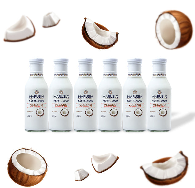 KÉFIR MARUSIA DE COCO — VEGANO 350ml en botella de vidrio SIN LACTEOS